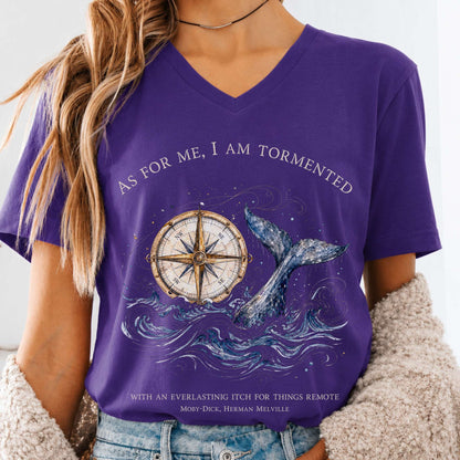 As for Me, I Am Tormented Moby-Dick Melville Literary V-Neck