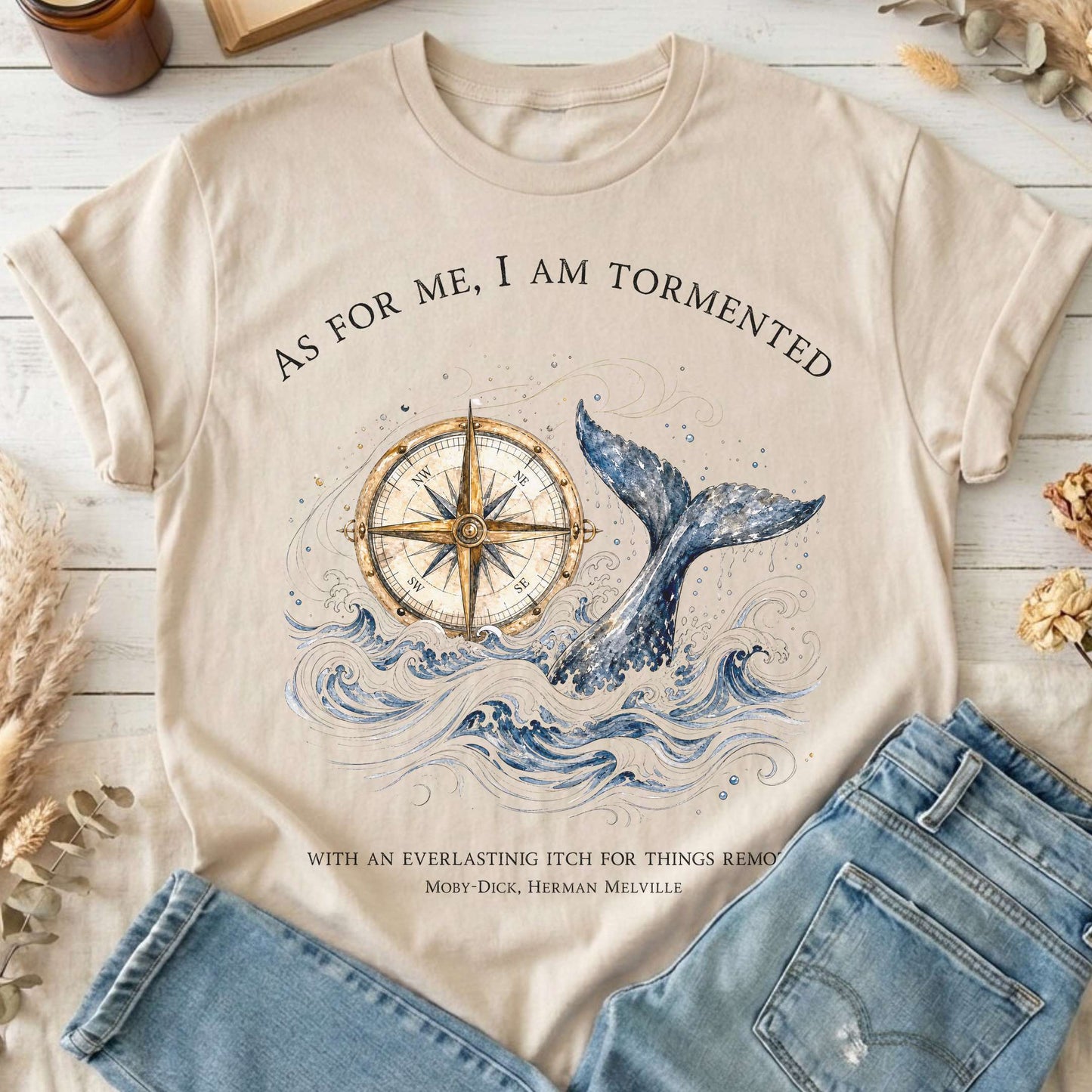 As for Me, I Am Tormented Moby-Dick Melville Literary T-Shirt