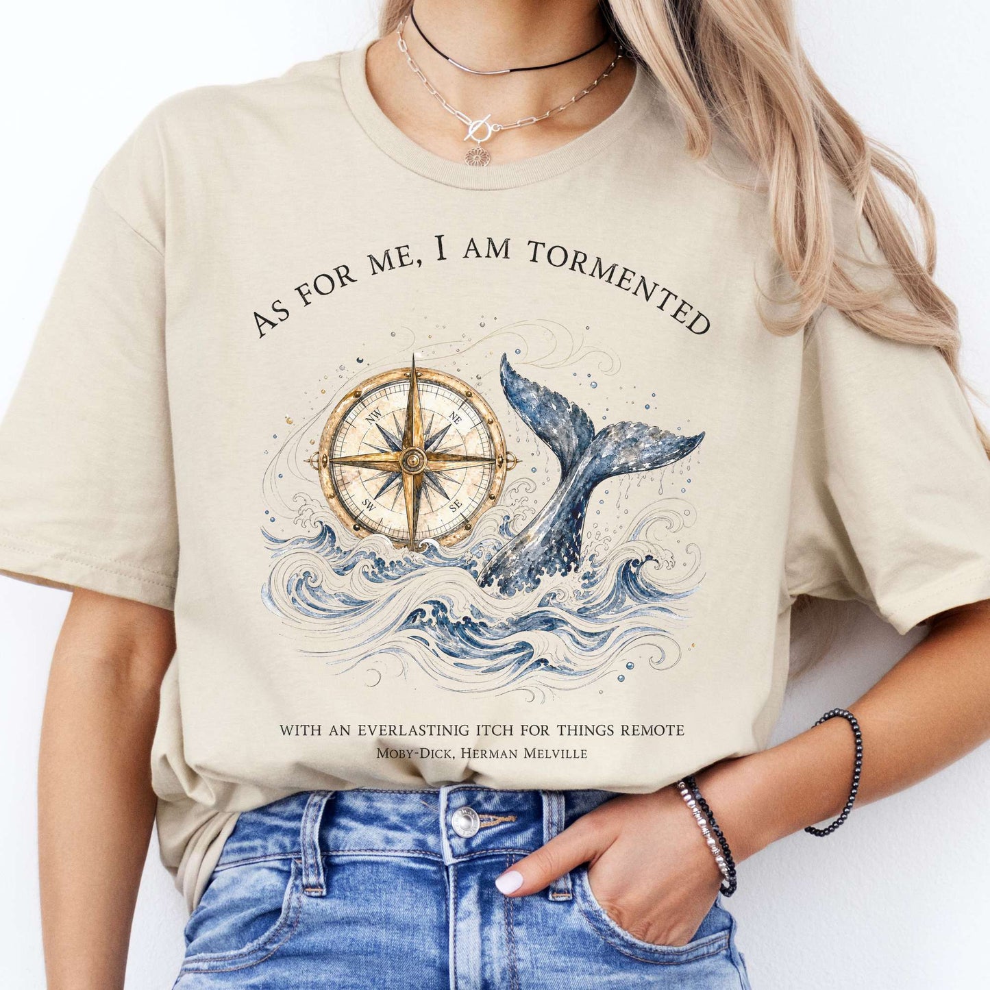 As for Me, I Am Tormented Moby-Dick Melville Literary T-Shirt