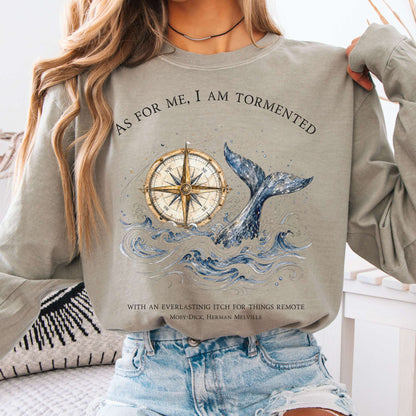 As for Me, I Am Tormented Moby-Dick Melville Literary Long Sleeve
