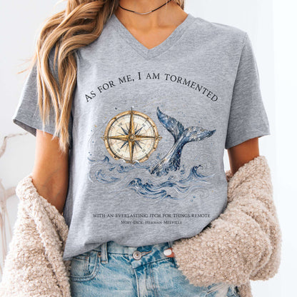 As for Me, I Am Tormented Moby-Dick Melville Literary V-Neck
