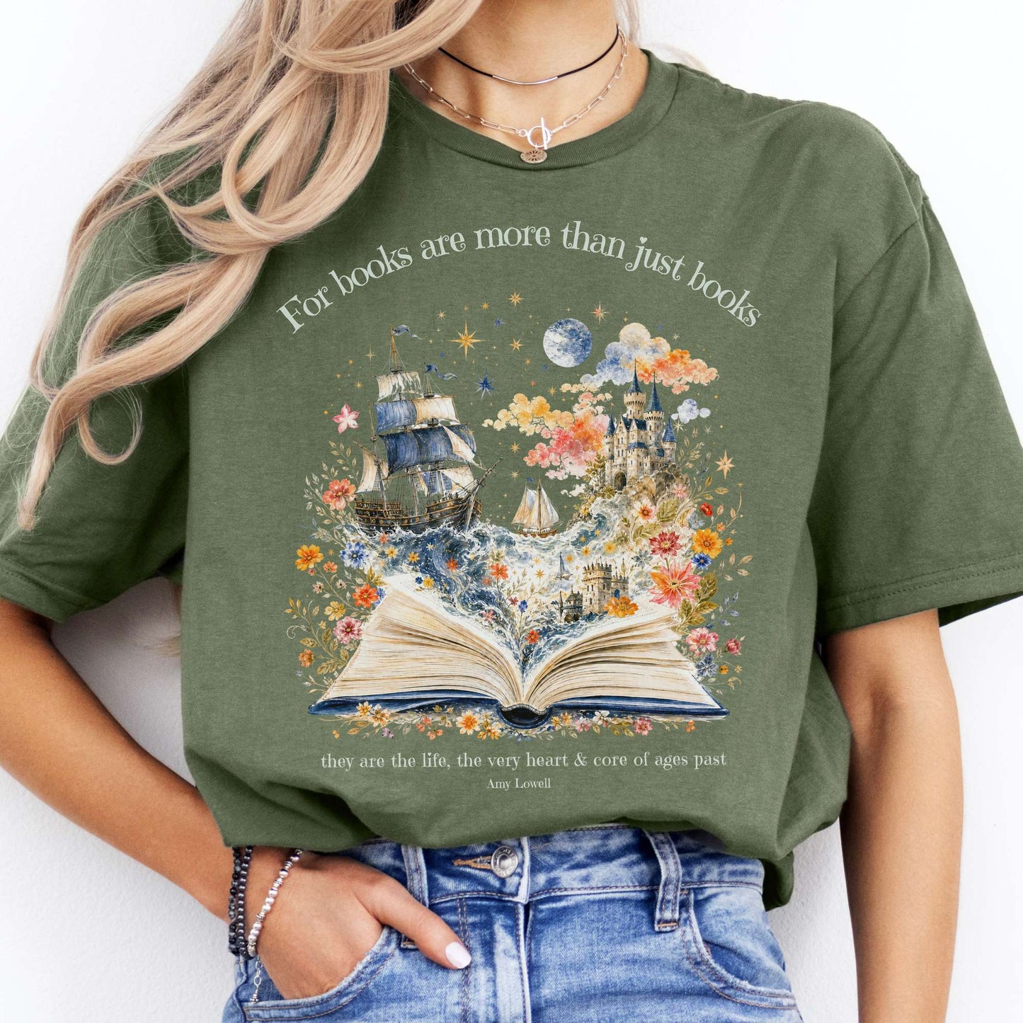 For Books Are More Than Books Amy Lowell Literary T-Shirt