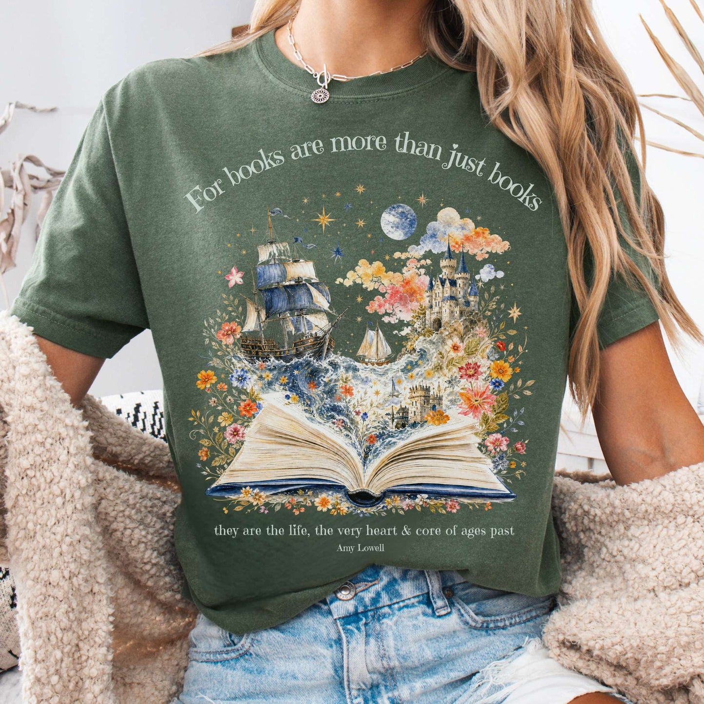 For Books Are More Than Books Amy Lowell Literary T-Shirt