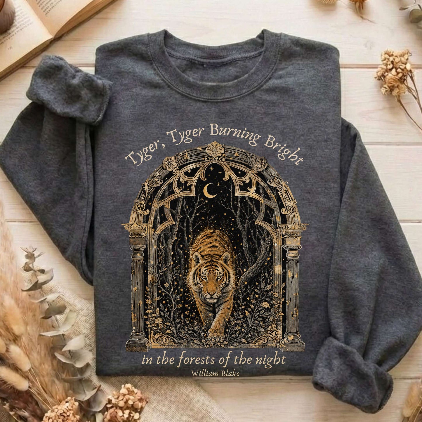 Tyger, Tyger Burning Bright William Blake Literary Sweatshirt