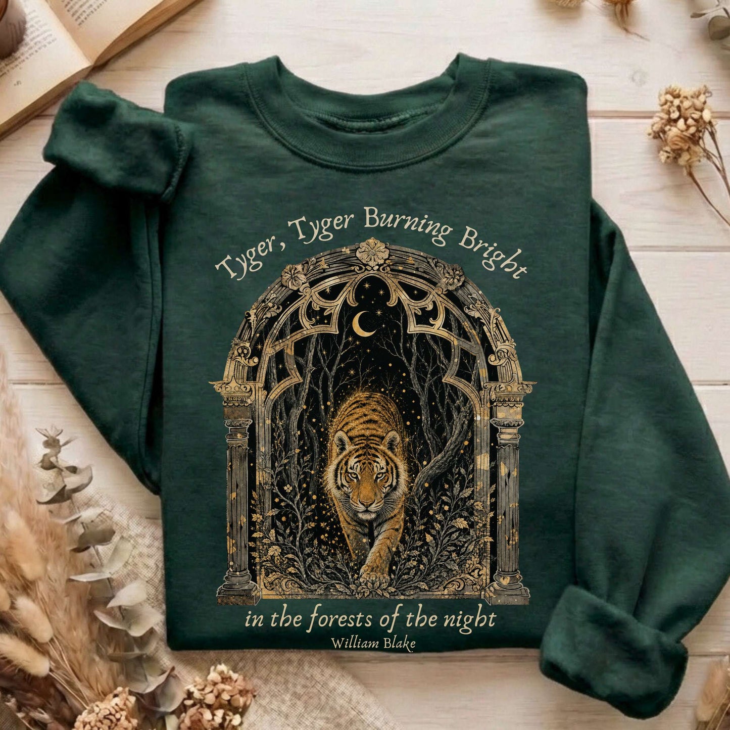 Tyger, Tyger Burning Bright William Blake Literary Sweatshirt