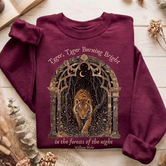 Tyger, Tyger Burning Bright William Blake Literary Sweatshirt