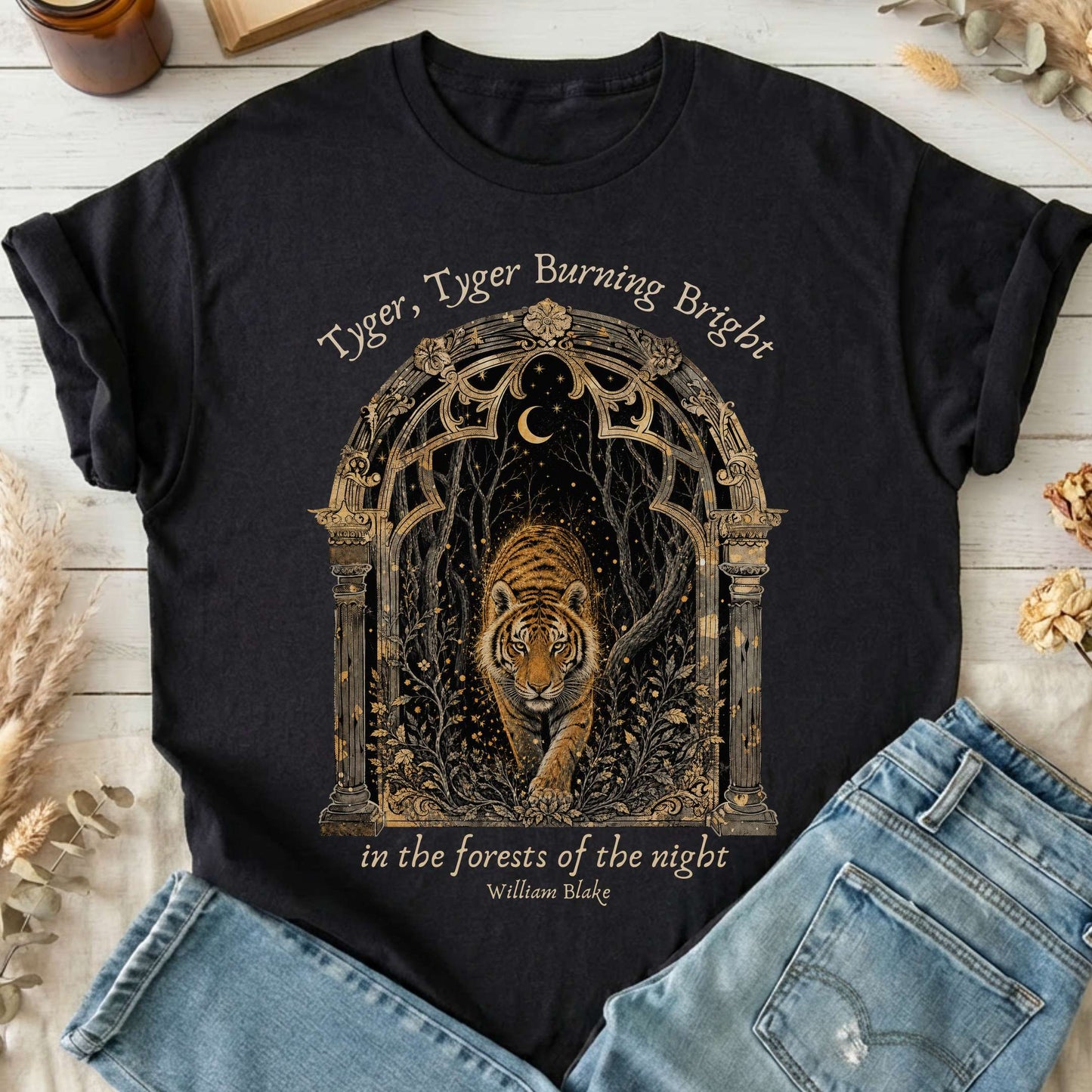 Tyger, Tyger Burning Bright William Blake Literary T-Shirt