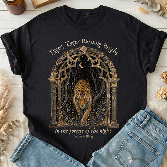 Tyger, Tyger Burning Bright William Blake Literary T-Shirt