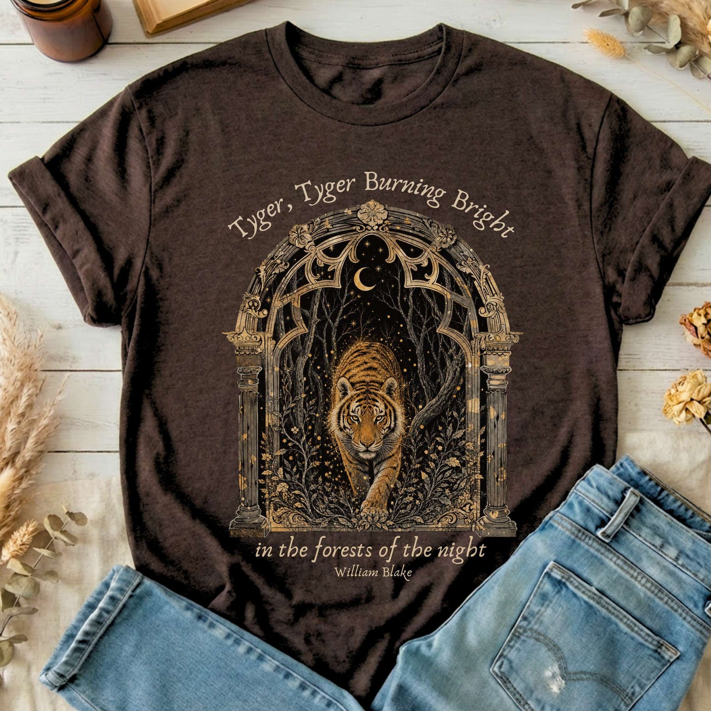 Tyger, Tyger Burning Bright William Blake Literary T-Shirt