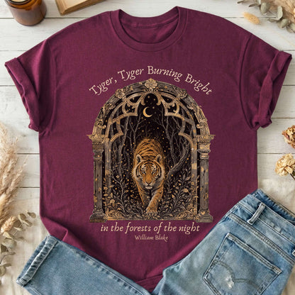 Tyger, Tyger Burning Bright William Blake Literary T-Shirt
