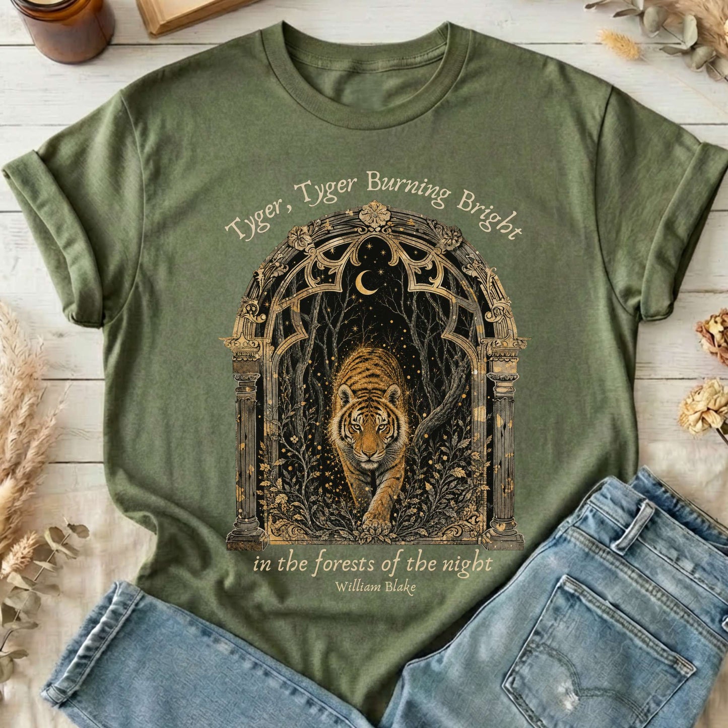 Tyger, Tyger Burning Bright William Blake Literary T-Shirt