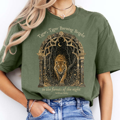 Tyger, Tyger Burning Bright William Blake Literary T-Shirt