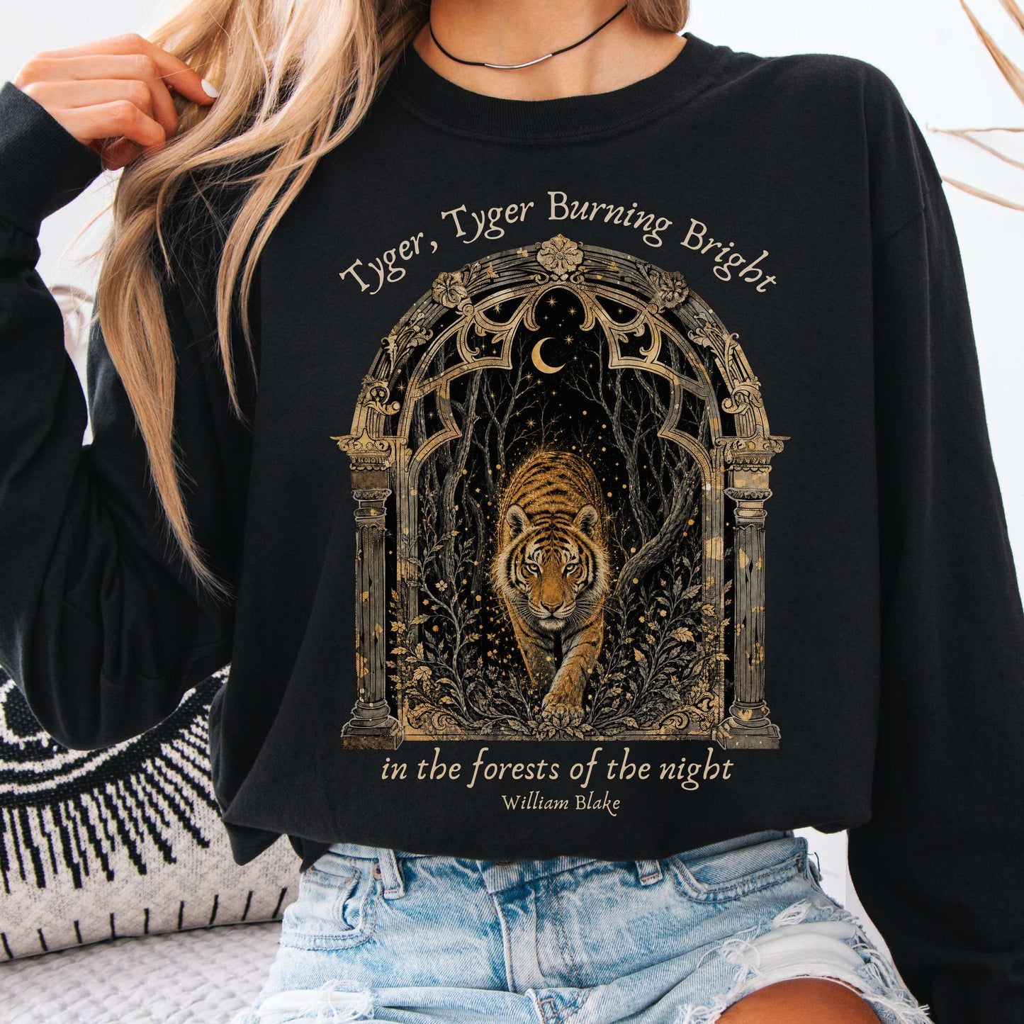 Tyger, Tyger Burning Bright William Blake Literary Long Sleeve