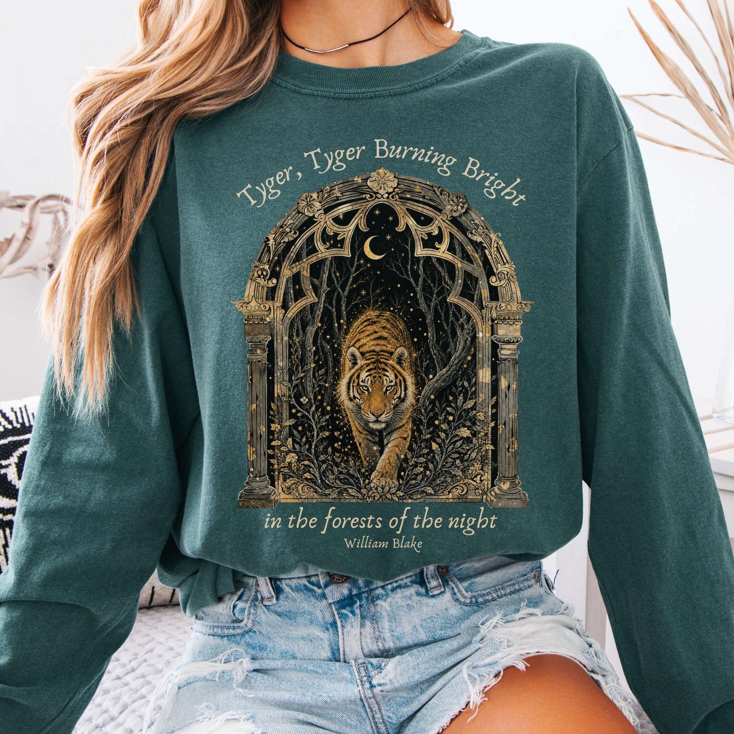 Tyger, Tyger Burning Bright William Blake Literary Long Sleeve