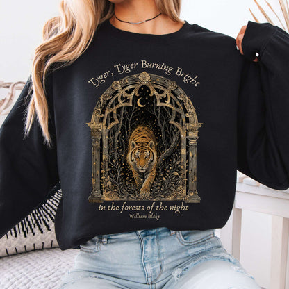 Tyger, Tyger Burning Bright William Blake Literary Crewneck Sweatshirt