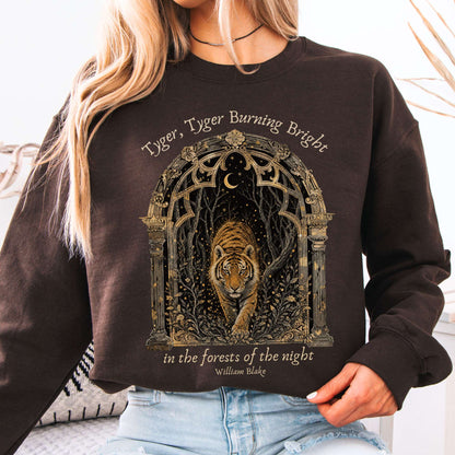 Tyger, Tyger Burning Bright William Blake Literary Crewneck Sweatshirt