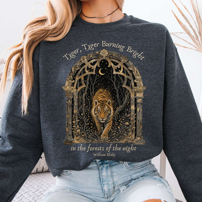 Tyger, Tyger Burning Bright William Blake Literary Crewneck Sweatshirt