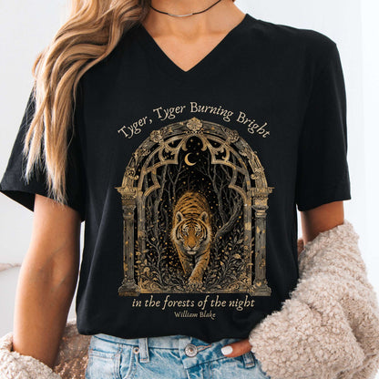 Tyger, Tyger Burning Bright William Blake Literary V-Neck