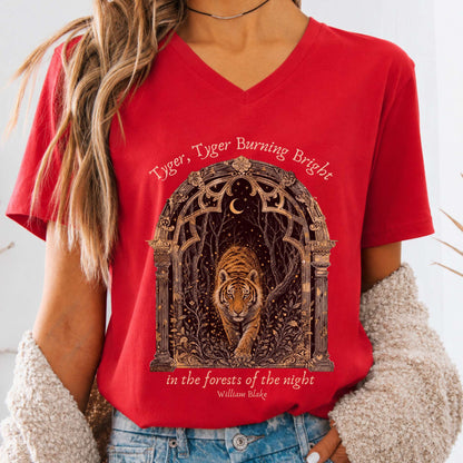 Tyger, Tyger Burning Bright William Blake Literary V-Neck