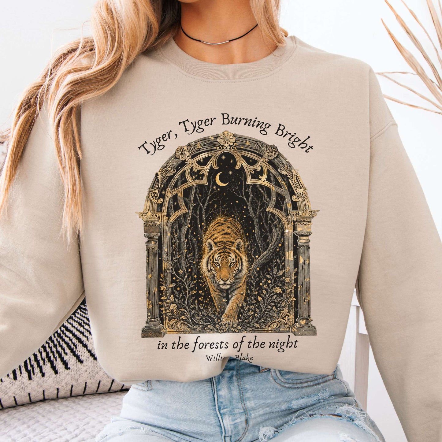 Tyger, Tyger Burning Bright William Blake Literary Sweatshirt