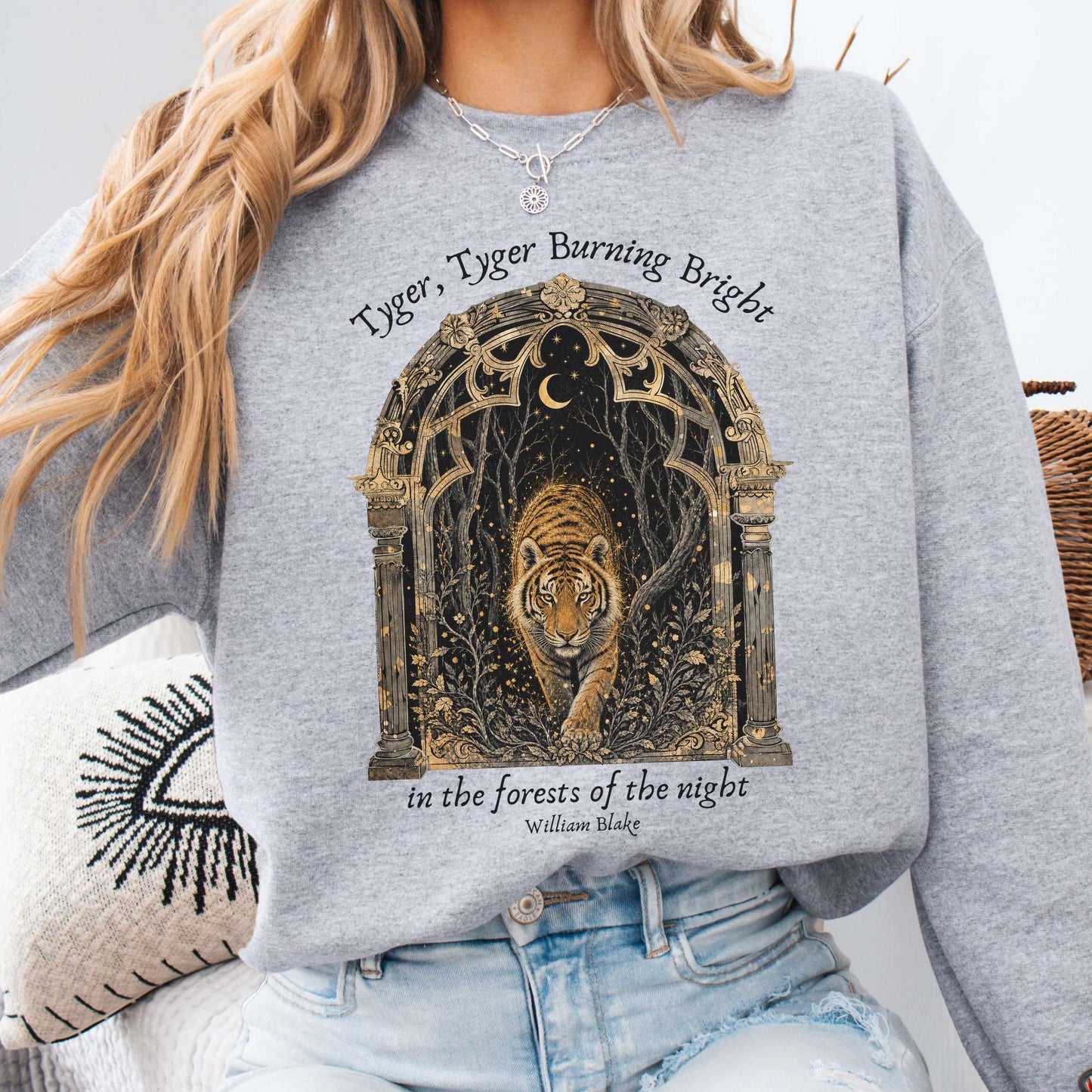 Tyger, Tyger Burning Bright William Blake Literary Sweatshirt