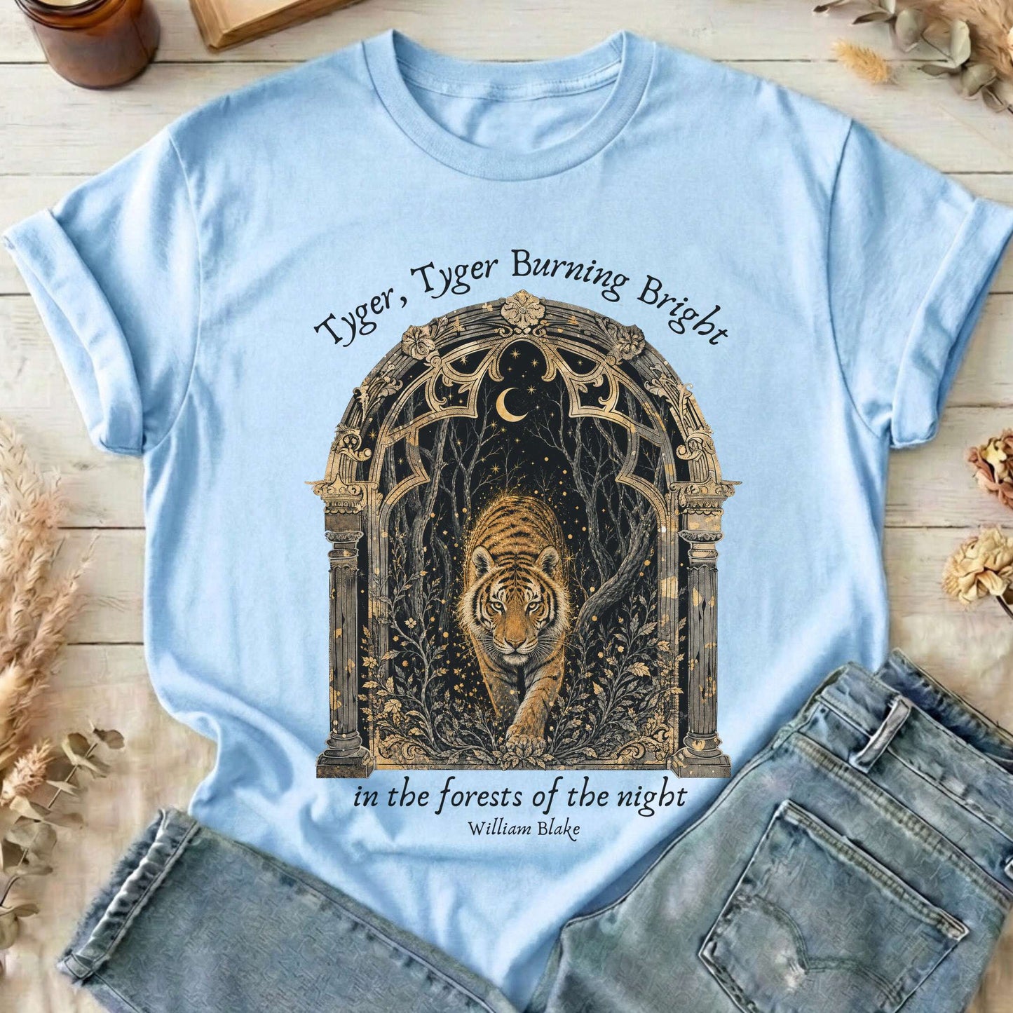 Tyger, Tyger Burning Bright William Blake Literary T-Shirt