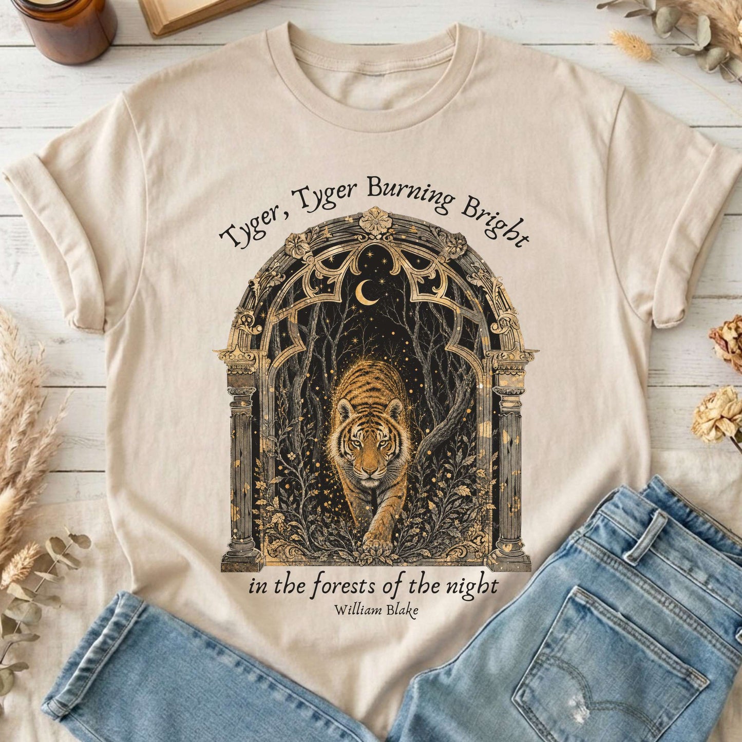 Tyger, Tyger Burning Bright William Blake Literary T-Shirt