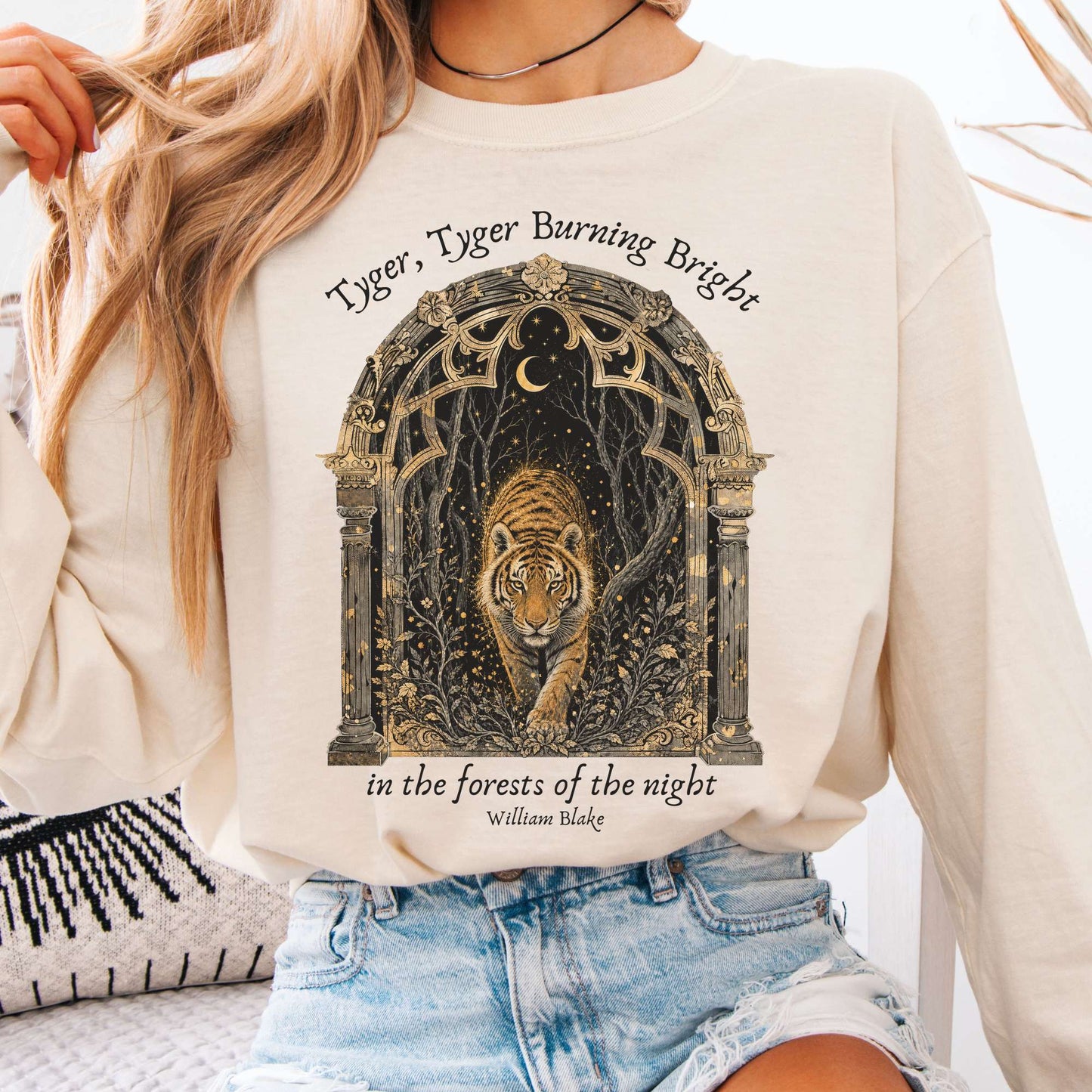Tyger, Tyger Burning Bright William Blake Literary Long Sleeve