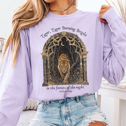 Tyger, Tyger Burning Bright William Blake Literary Long Sleeve