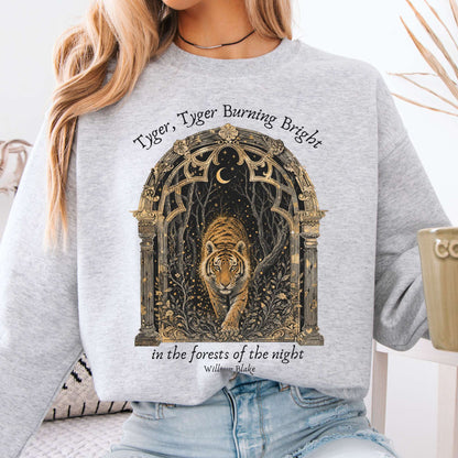 Tyger, Tyger Burning Bright William Blake Literary Crewneck Sweatshirt