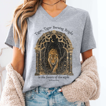 Tyger, Tyger Burning Bright William Blake Literary V-Neck