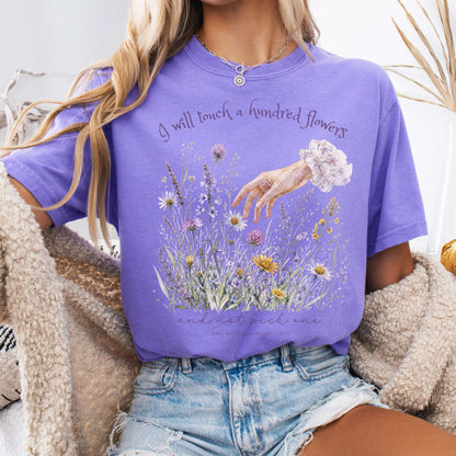 I Will Touch a Hundred Flowers Edna St. Vincent Millay Literary T-Shirt