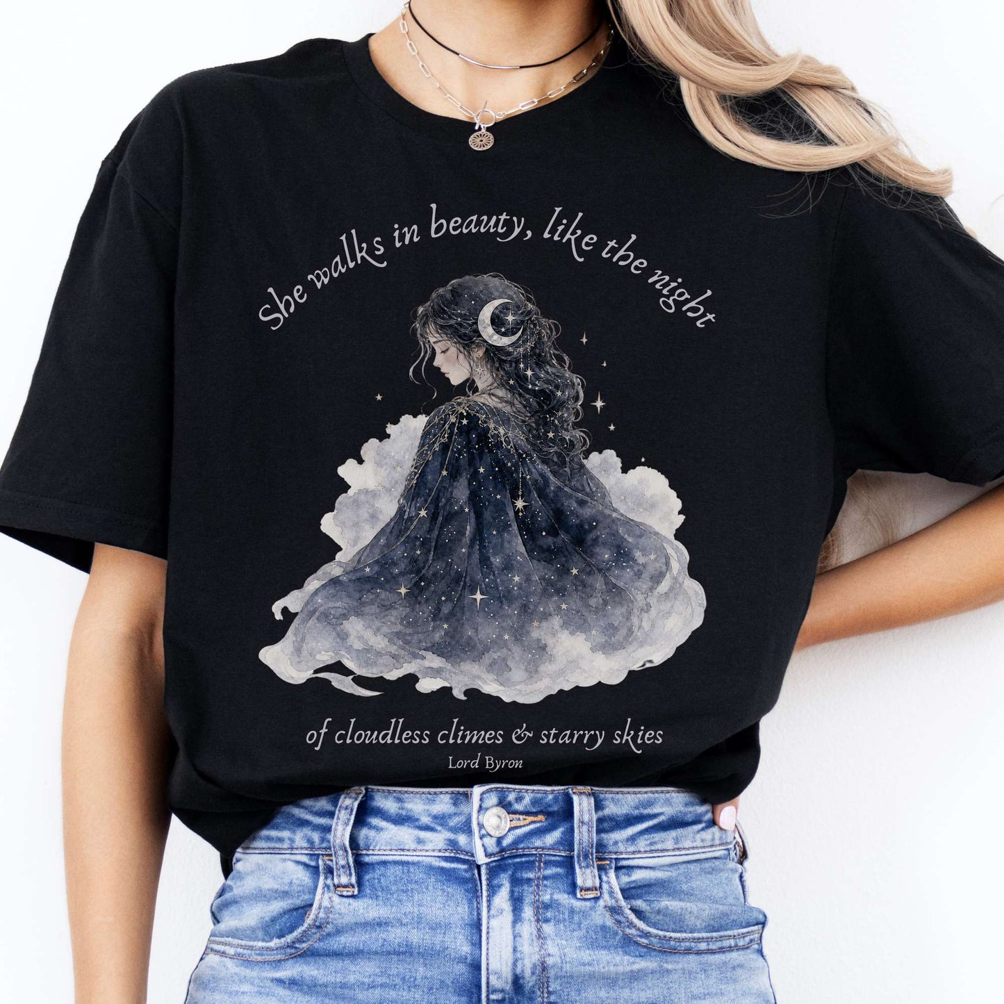 She Walks in Beauty Lord Byron Literary T-Shirt