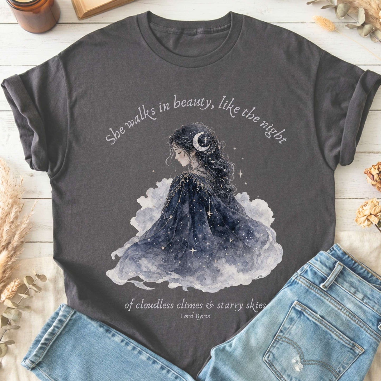She Walks in Beauty Lord Byron Literary T-Shirt