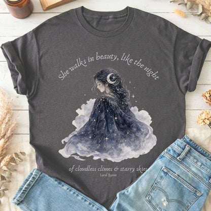 She Walks in Beauty Lord Byron Literary T-Shirt