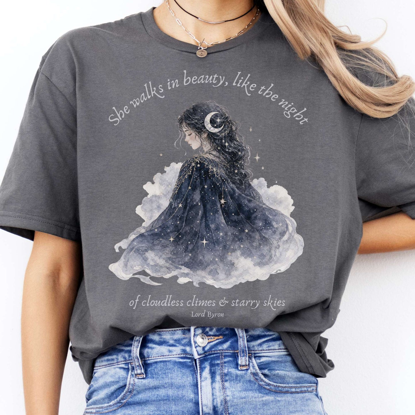 She Walks in Beauty Lord Byron Literary T-Shirt