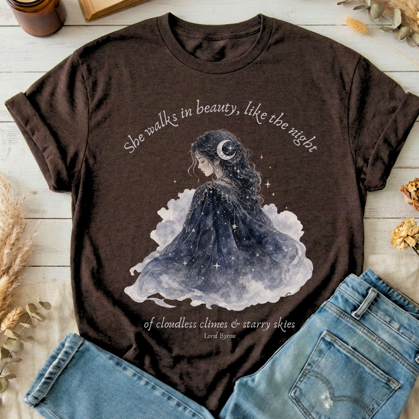 She Walks in Beauty Lord Byron Literary T-Shirt