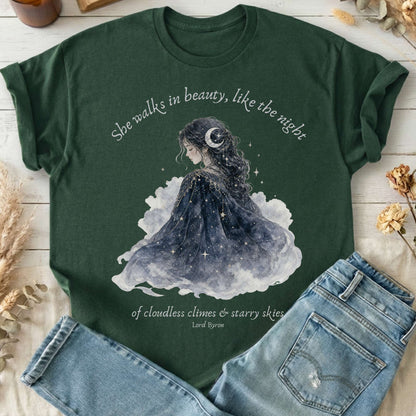 She Walks in Beauty Lord Byron Literary T-Shirt