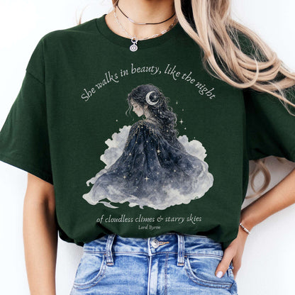 She Walks in Beauty Lord Byron Literary T-Shirt
