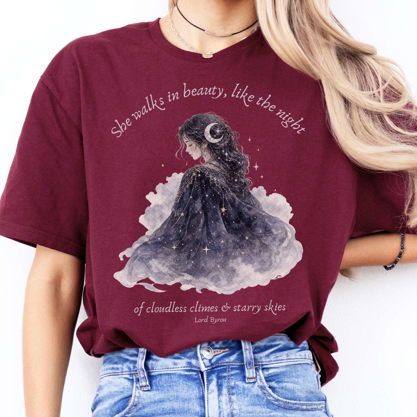 She Walks in Beauty Lord Byron Literary T-Shirt