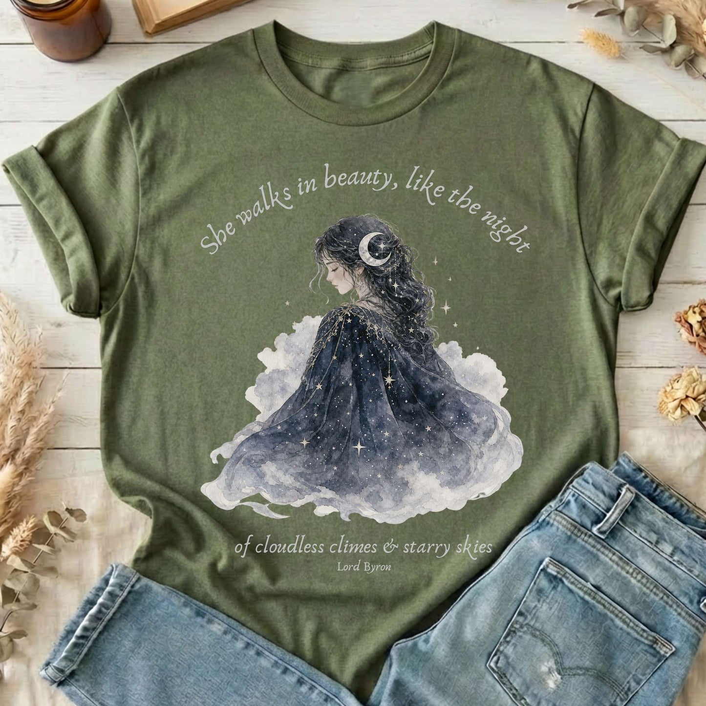 She Walks in Beauty Lord Byron Literary T-Shirt