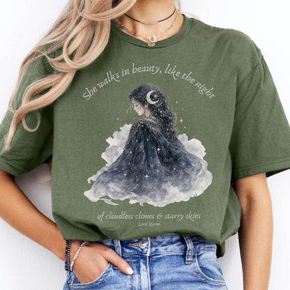 She Walks in Beauty Lord Byron Literary T-Shirt