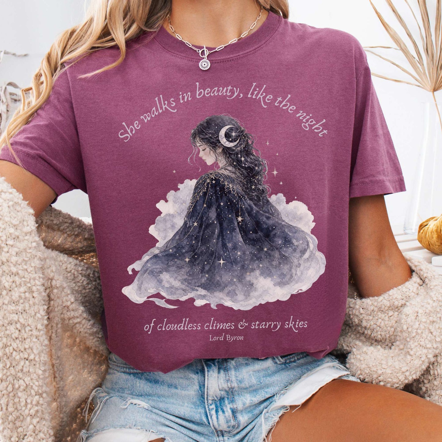 She Walks in Beauty Lord Byron Literary T-Shirt