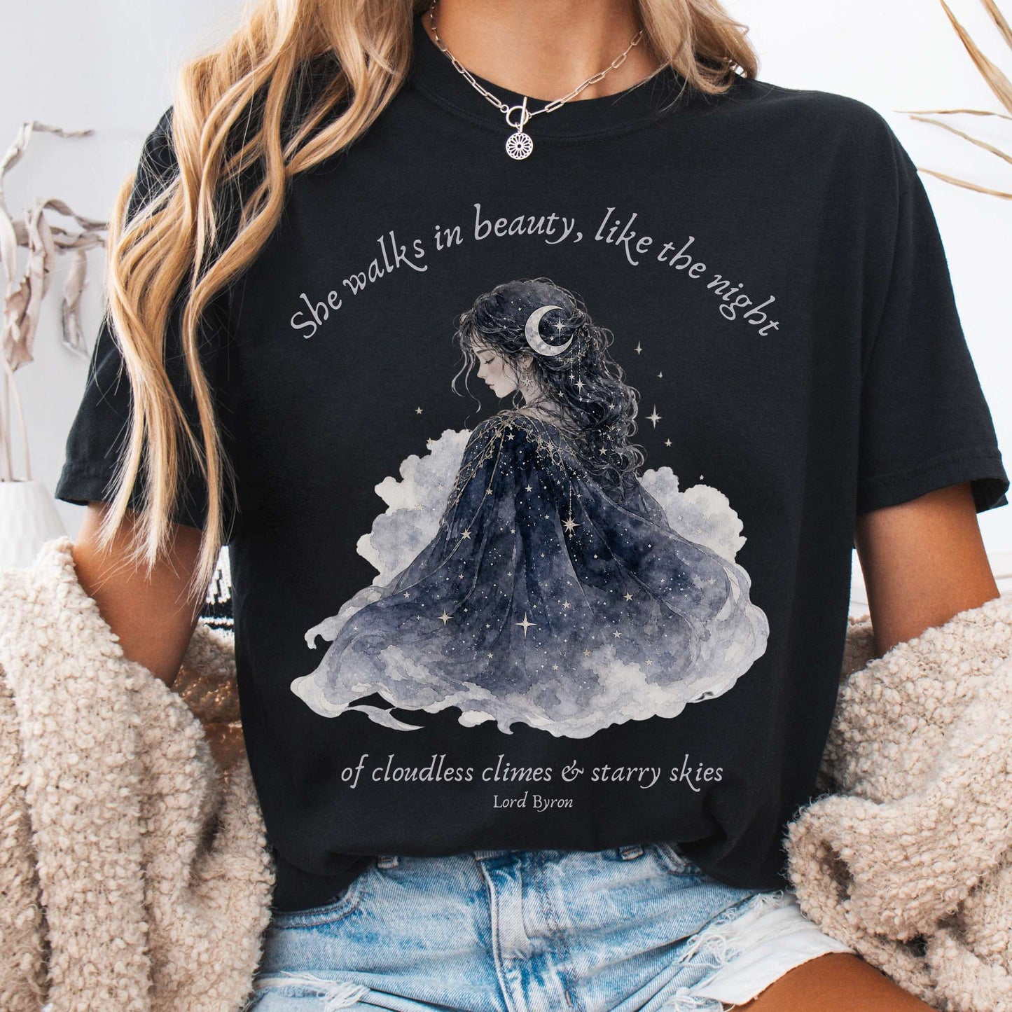 She Walks in Beauty Lord Byron Literary T-Shirt