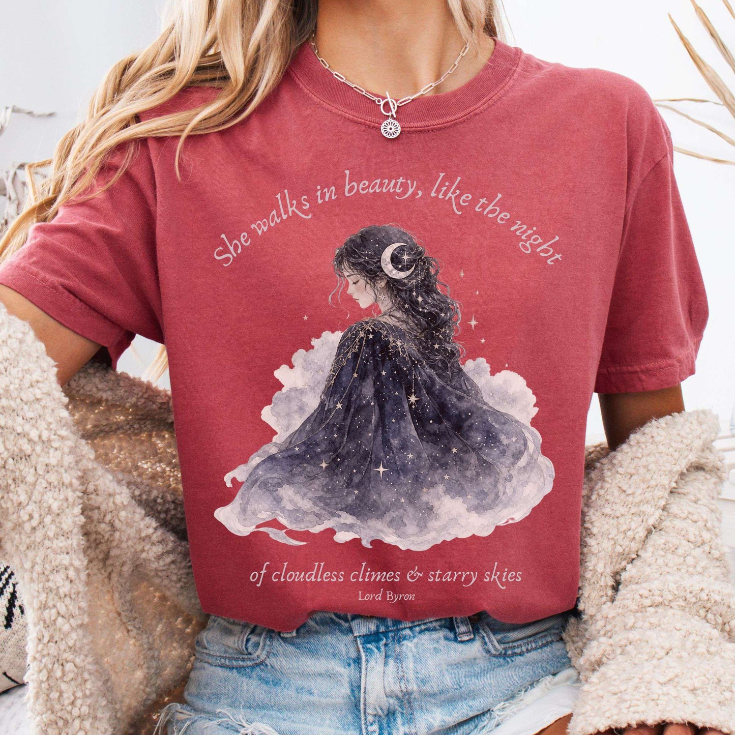 She Walks in Beauty Lord Byron Literary T-Shirt
