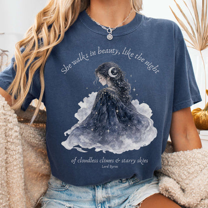 She Walks in Beauty Lord Byron Literary T-Shirt