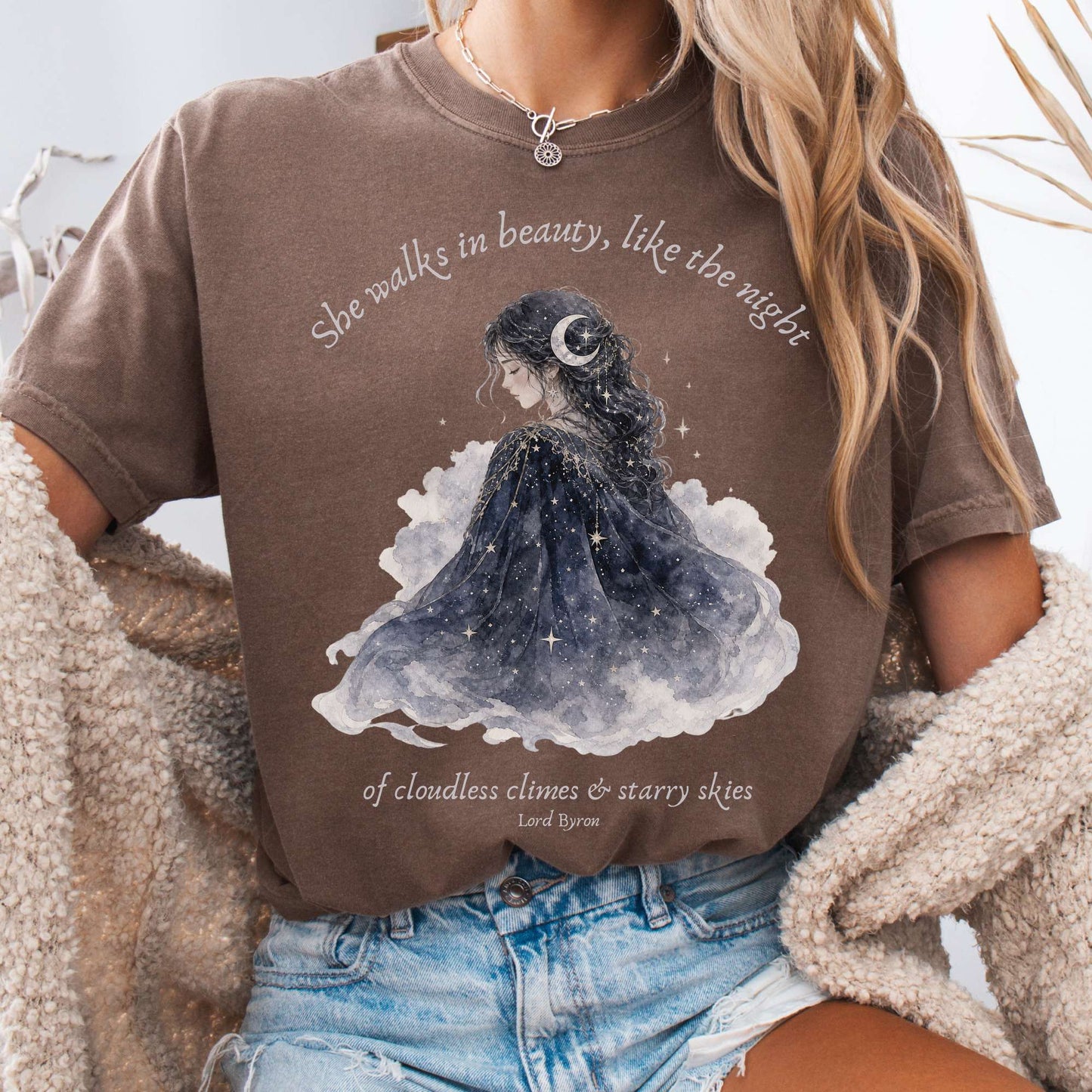 She Walks in Beauty Lord Byron Literary T-Shirt