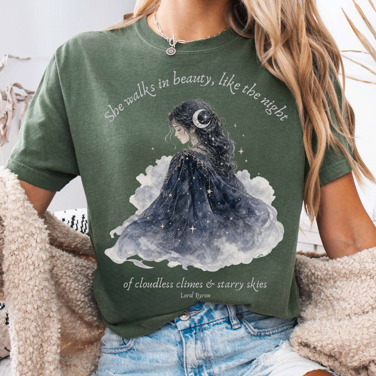 She Walks in Beauty Lord Byron Literary T-Shirt