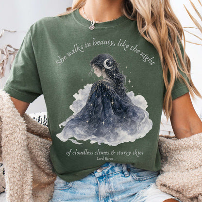 She Walks in Beauty Lord Byron Literary T-Shirt