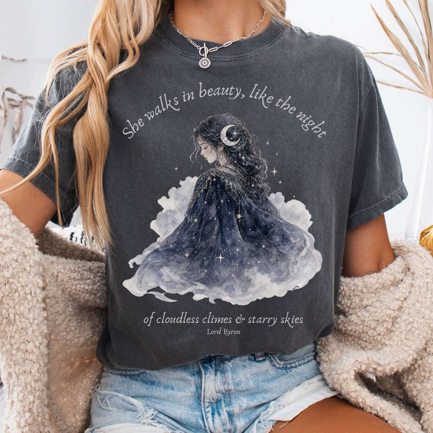 She Walks in Beauty Lord Byron Literary T-Shirt